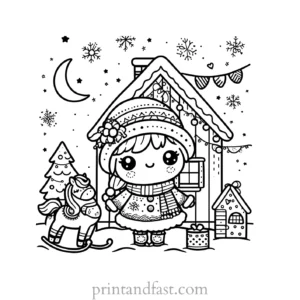 Christmas coloring page festive