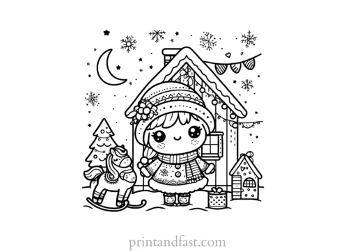 Christmas coloring page festive