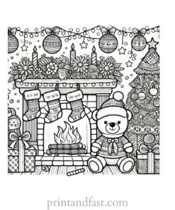 Christmas coloring page for adults