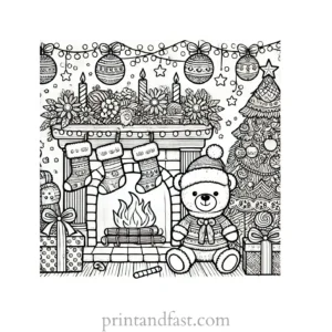 Christmas coloring page for adults