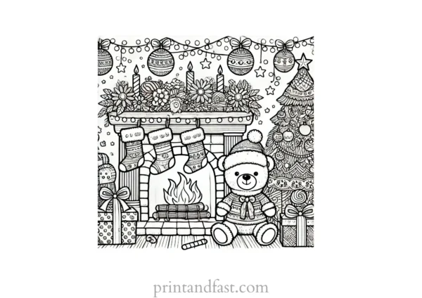 Christmas coloring page for adults