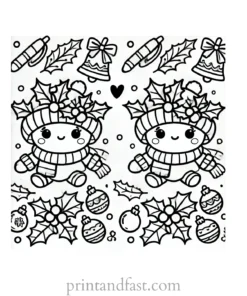 Christmas coloring page holly