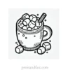 Christmas coloring page hot cocoa