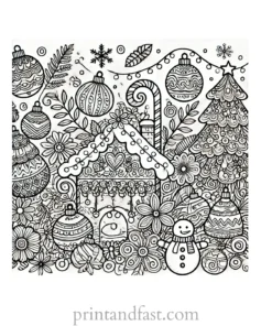 Christmas coloring page intricate