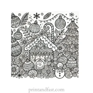 Christmas coloring page intricate