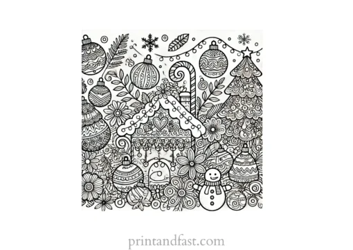 Christmas coloring page intricate