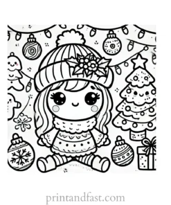 Christmas coloring page lights