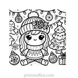 Christmas coloring page lights