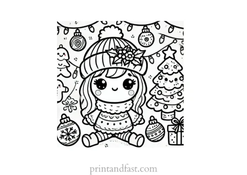 Christmas coloring page lights