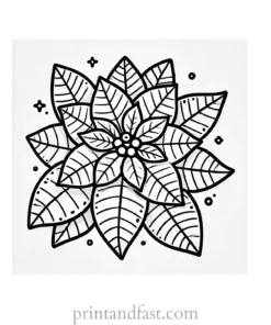 Christmas coloring page poinsettia flower