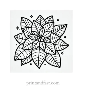 Christmas coloring page poinsettia flower