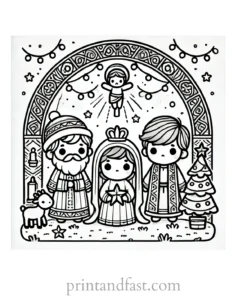 Christmas coloring page religious