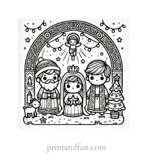 Christmas coloring page religious