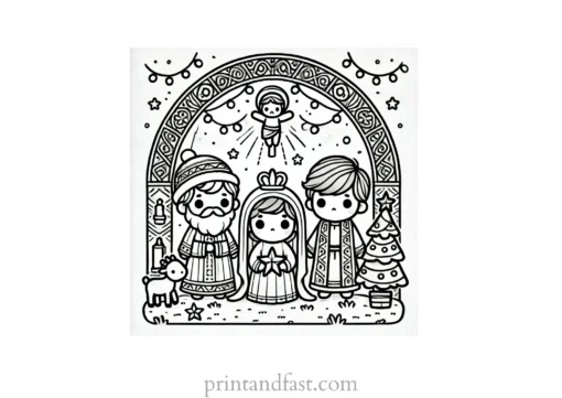 Christmas coloring page religious