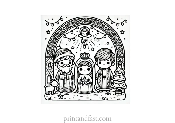 Christmas coloring page religious