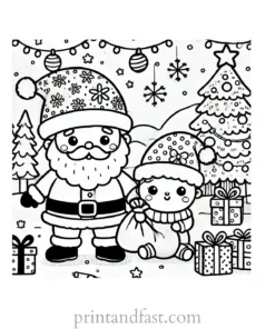 Christmas coloring page simple 1