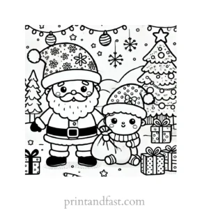 Christmas coloring page simple 1