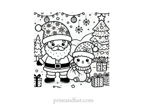 Christmas coloring page simple 1