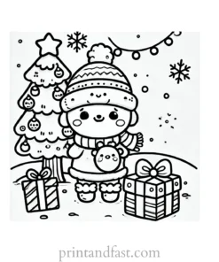 Christmas coloring page simple