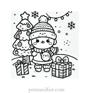 Christmas coloring page simple