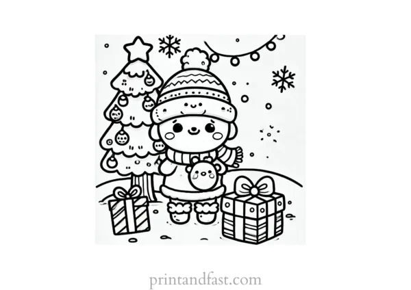 Christmas coloring page simple