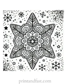 Christmas coloring page snowflake