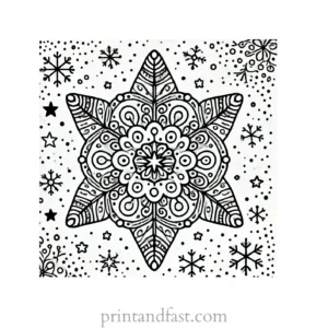 Christmas coloring page snowflake