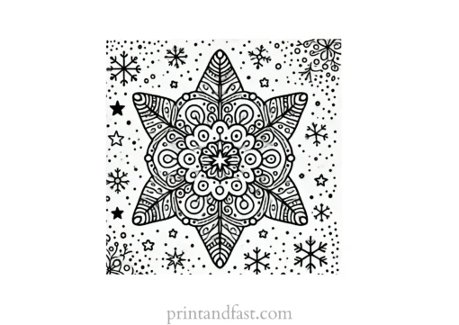 Christmas coloring page snowflake