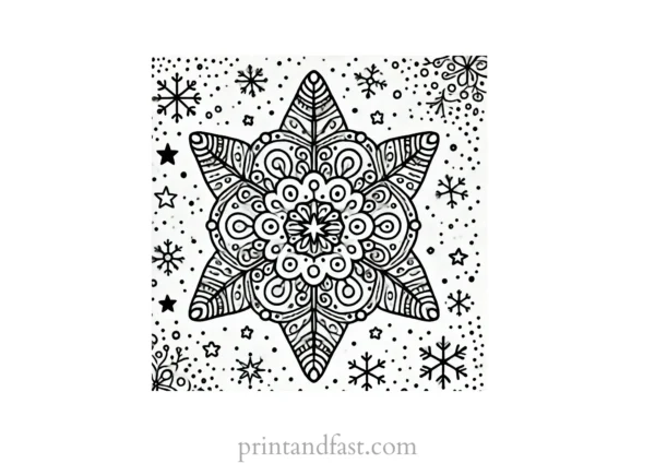 Christmas coloring page snowflake