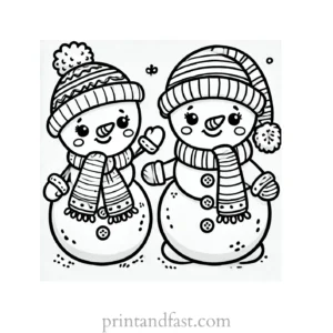 Christmas coloring page snowman