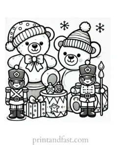 Christmas coloring page toys