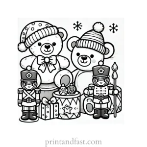 Christmas coloring page toys