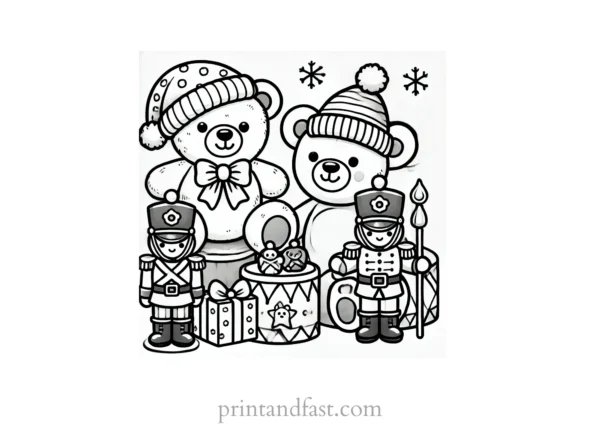 Christmas coloring page toys