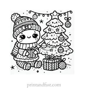 Christmas coloring page tree