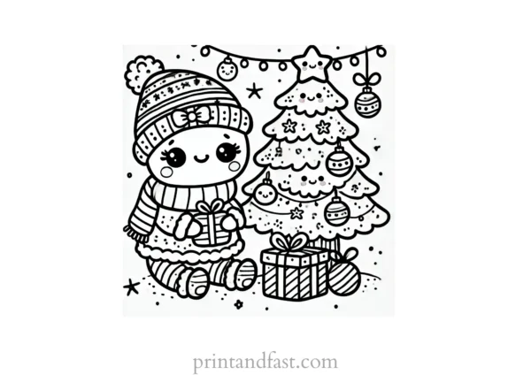 Christmas coloring page tree