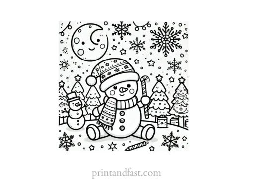 Christmas coloring page winter