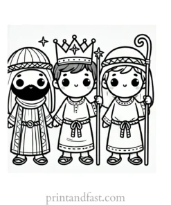 Christmas coloring page wise men