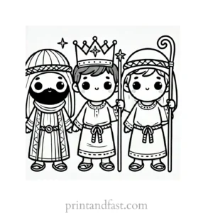 Christmas coloring page wise men