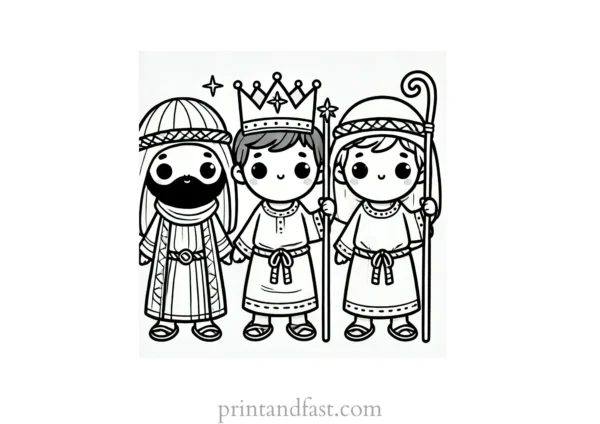 Christmas coloring page wise men