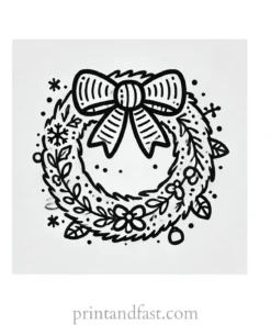 Christmas coloring page wreath