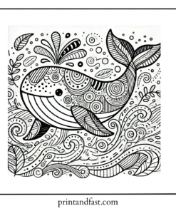 Creative whale coloring page 1