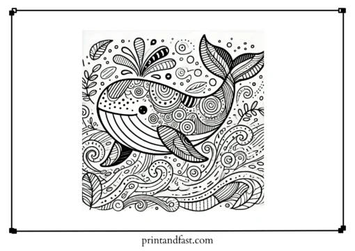 Creative whale coloring page 1