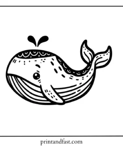 Custom whale coloring page 1