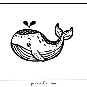 Custom whale coloring page 1