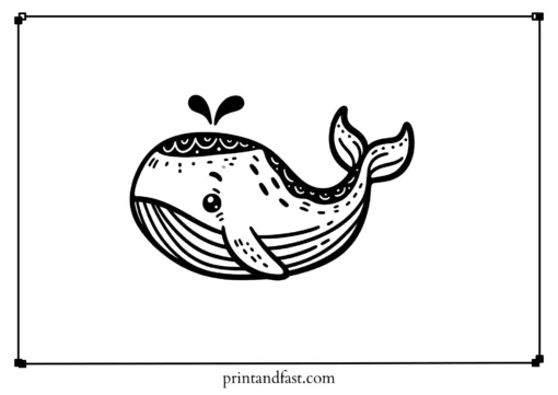 Custom whale coloring page 1