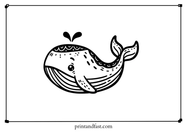 Custom whale coloring page 1