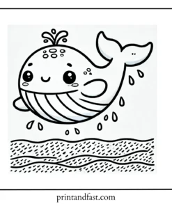 Cute whale coloring page 1