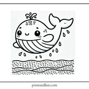 Cute whale coloring page 1