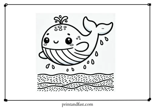 Cute whale coloring page 1