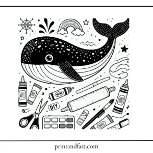 DIY whale coloring page 1